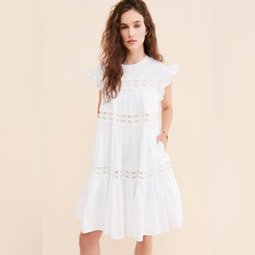Devotion Twins Lace Tiered Tunic Dress - sz M